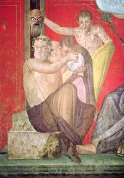 Silenus und der junge Satyr, Ostwand, Oecus 5, 60-50 v. Chr.